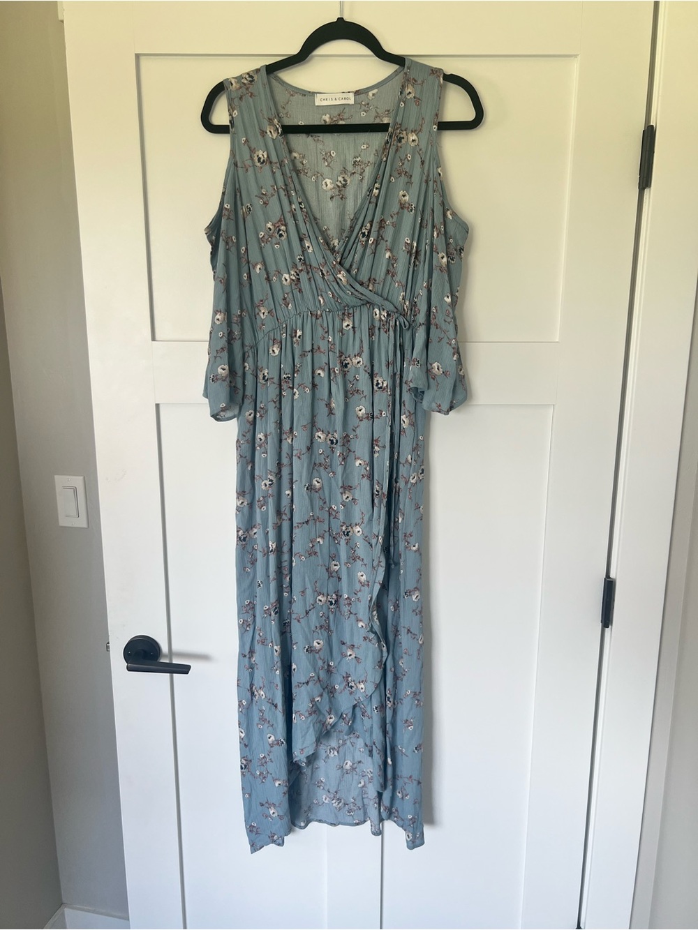 Floral Off Shoulder Maxi Dress with Slit
